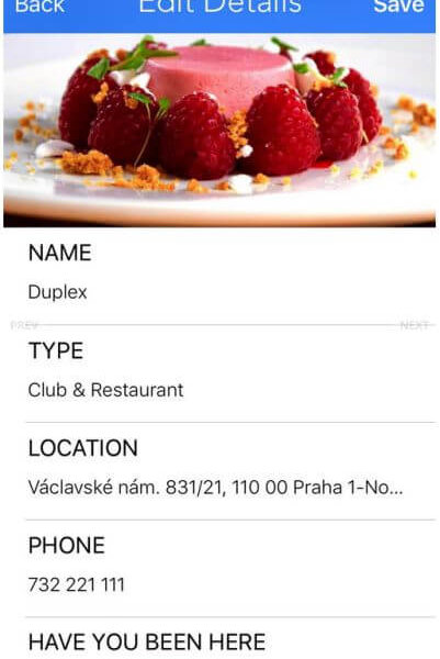 iOS Restaurant Journal