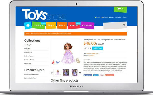 Shopify Spielzeug Onlinestore Thema