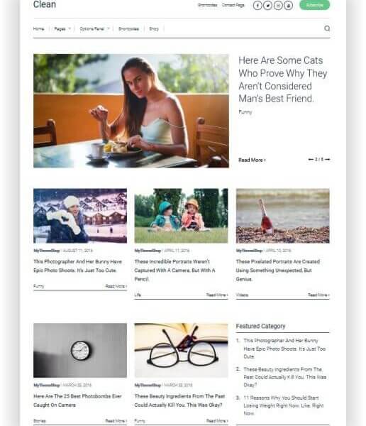 WordPress minimal Magazin Thema