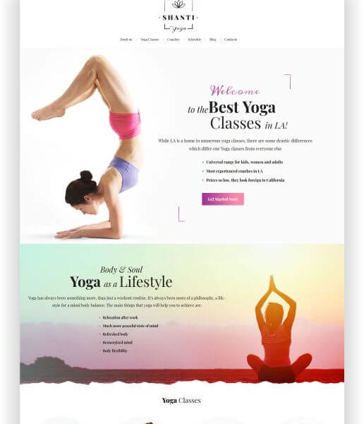 Yoga Studio WordPress Theme