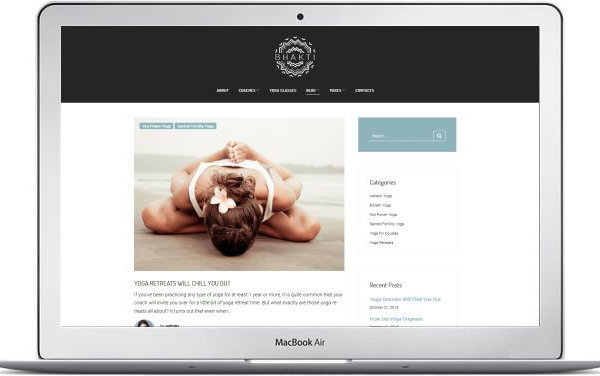 WordPress Yoga Webseite