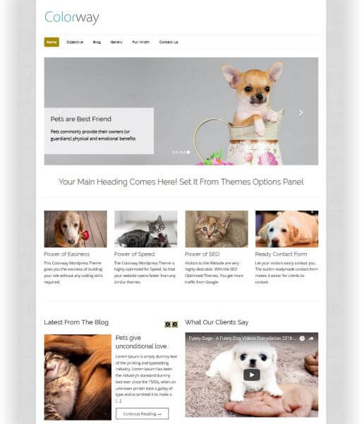 WordPress einfaches Tierblog Thema