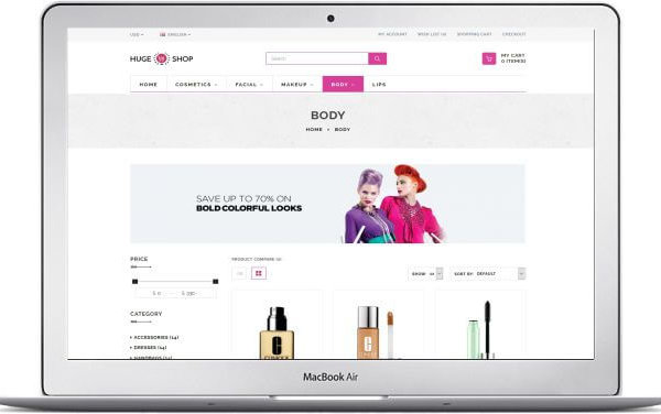 OpenCart Kosmetik Shop Thema