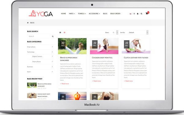 OpenCart Yoga Shop Thema